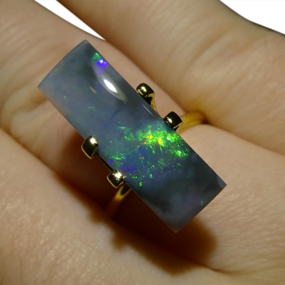 4.48ct Rectangular Cabochon Gray Opal from Australia For Sale 5