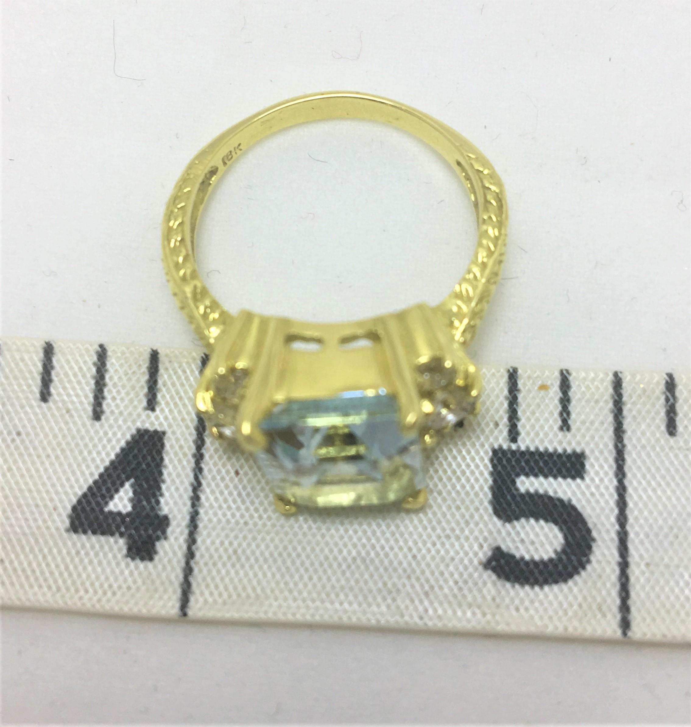 Women's or Men's 4.49 Carat Aquamarine and Diamond Statement Ring
