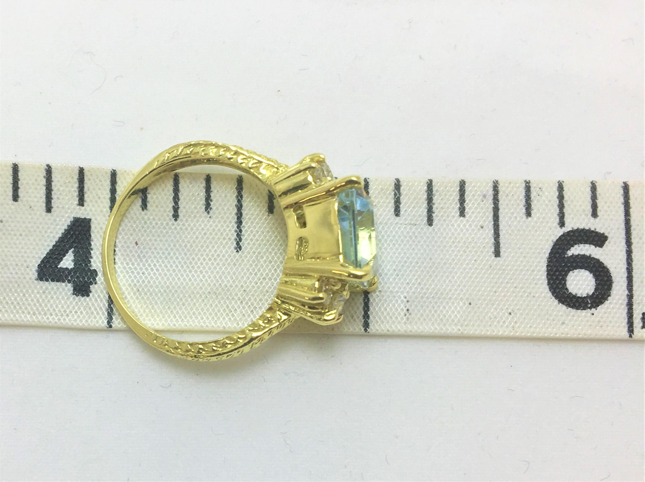 4.49 Carat Aquamarine and Diamond Statement Ring 1