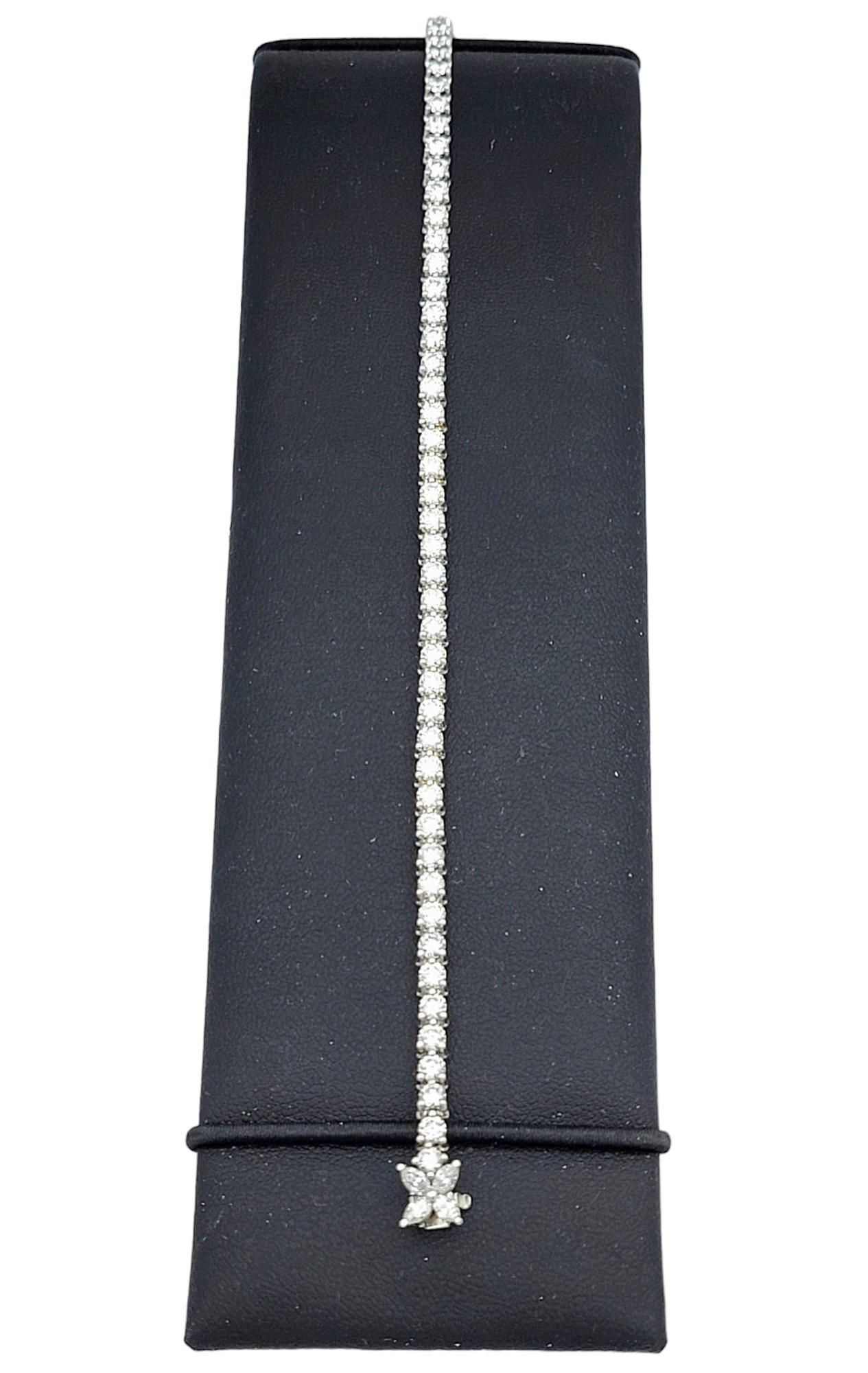 4,49 Karat insgesamt Tiffany & Co. Viktorianisches Diamant-Tennisarmband aus Platin mit Platin im Angebot 6