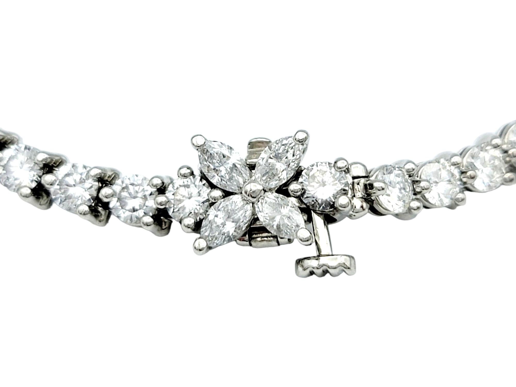 Contemporary 4.49 Carat Total Tiffany & Co. Victoria Diamond Tennis Bracelet Set in Platinum For Sale