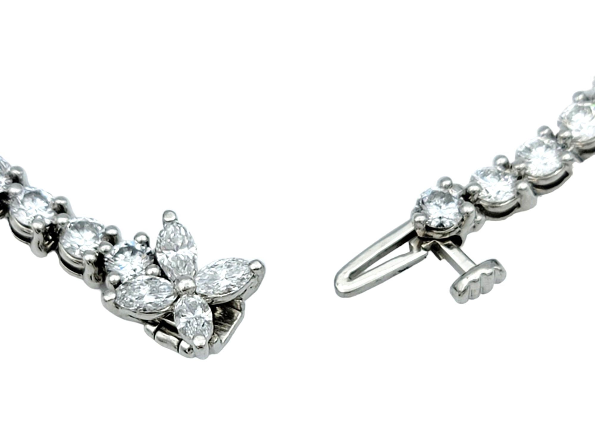 4,49 Karat insgesamt Tiffany & Co. Viktorianisches Diamant-Tennisarmband aus Platin mit Platin Damen im Angebot