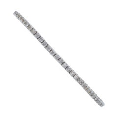 4.49 Carats Diamonds, 14 Karat White Gold Tennis Bracelet