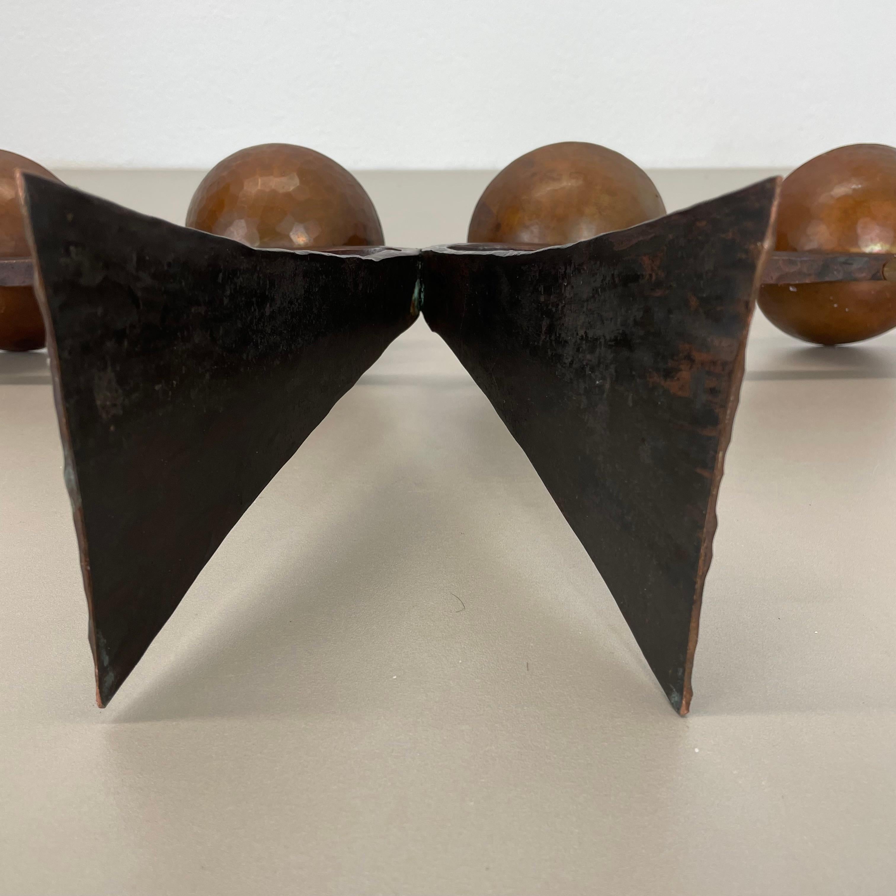 44cm Modernistischer Auböck-Stil Brutalistischer Kupfer-Metall-Kerzenhalter, Österreich 1950er im Angebot 9