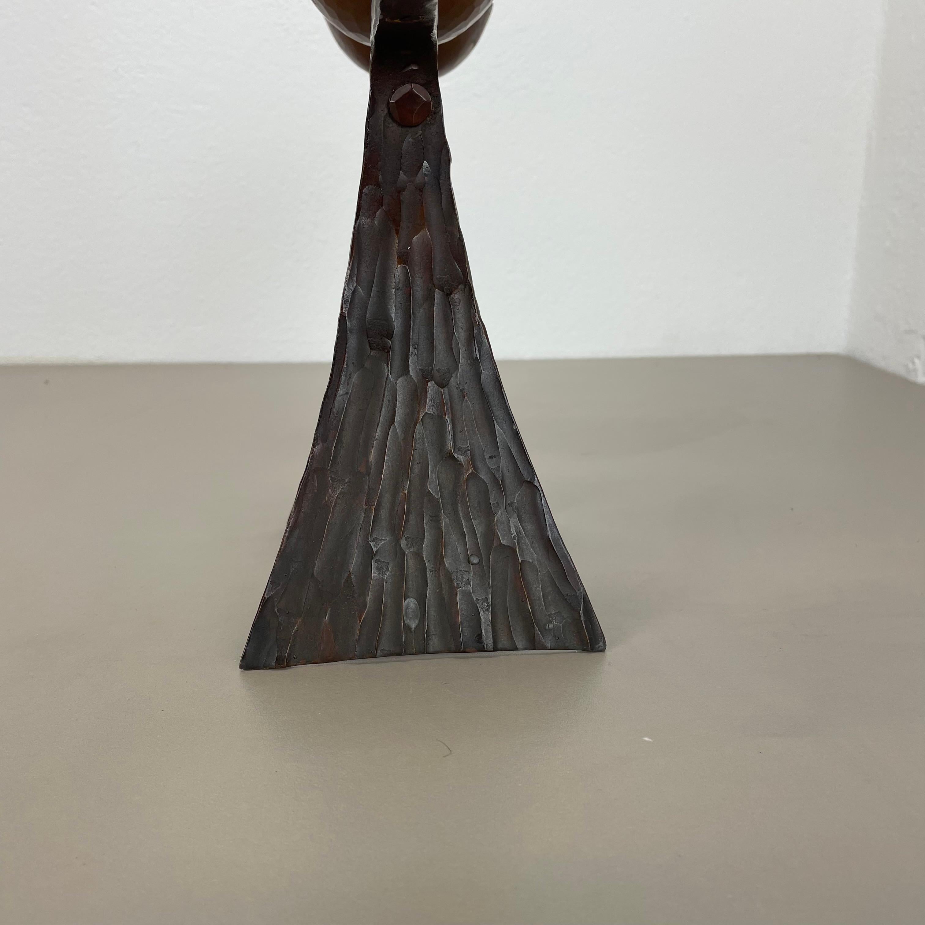 44cm Modernistischer Auböck-Stil Brutalistischer Kupfer-Metall-Kerzenhalter, Österreich 1950er im Angebot 1
