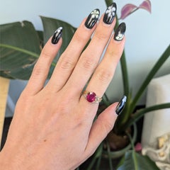 4.4Ct Madagascar Ruby Estate Ring with Earth-Mined Diamond Accents: 14K Gold