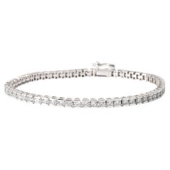 Bracelet de tennis en or blanc 18 carats avec diamant naturel de taille ronde de 4,4 carats -VS/E-F Color