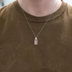 4.4Ct Pink Tourmaline Pendant with Earth Mined Diamonds Accents: Solid 14K Gold