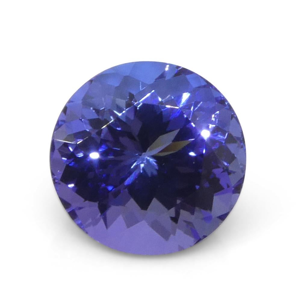 4.4ct Round Violet Blue Tanzanite from Tanzania In New Condition For Sale In Toronto, Ontario