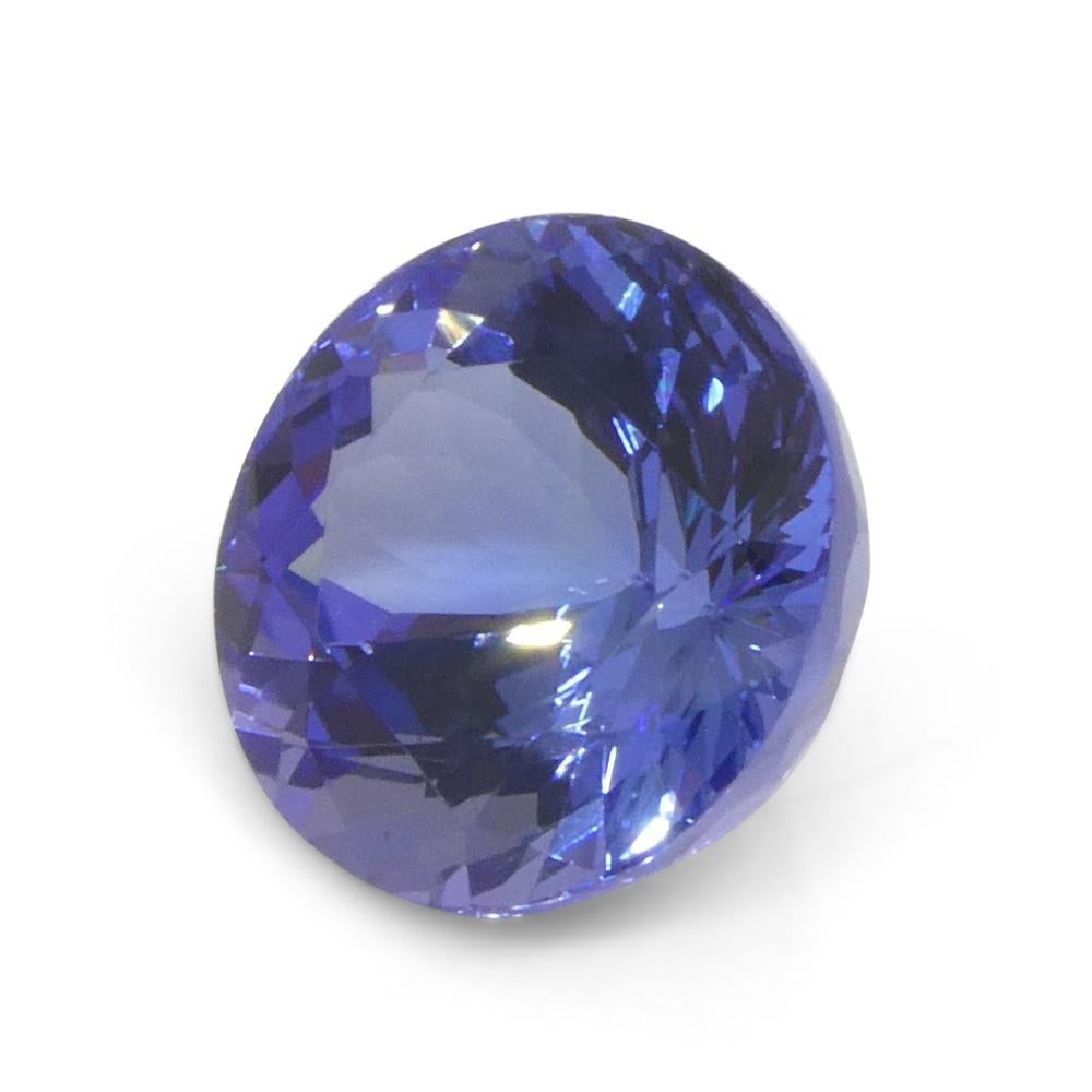 Women's or Men's 4.4ct Round Violet Blue Tanzanite from Tanzania For Sale