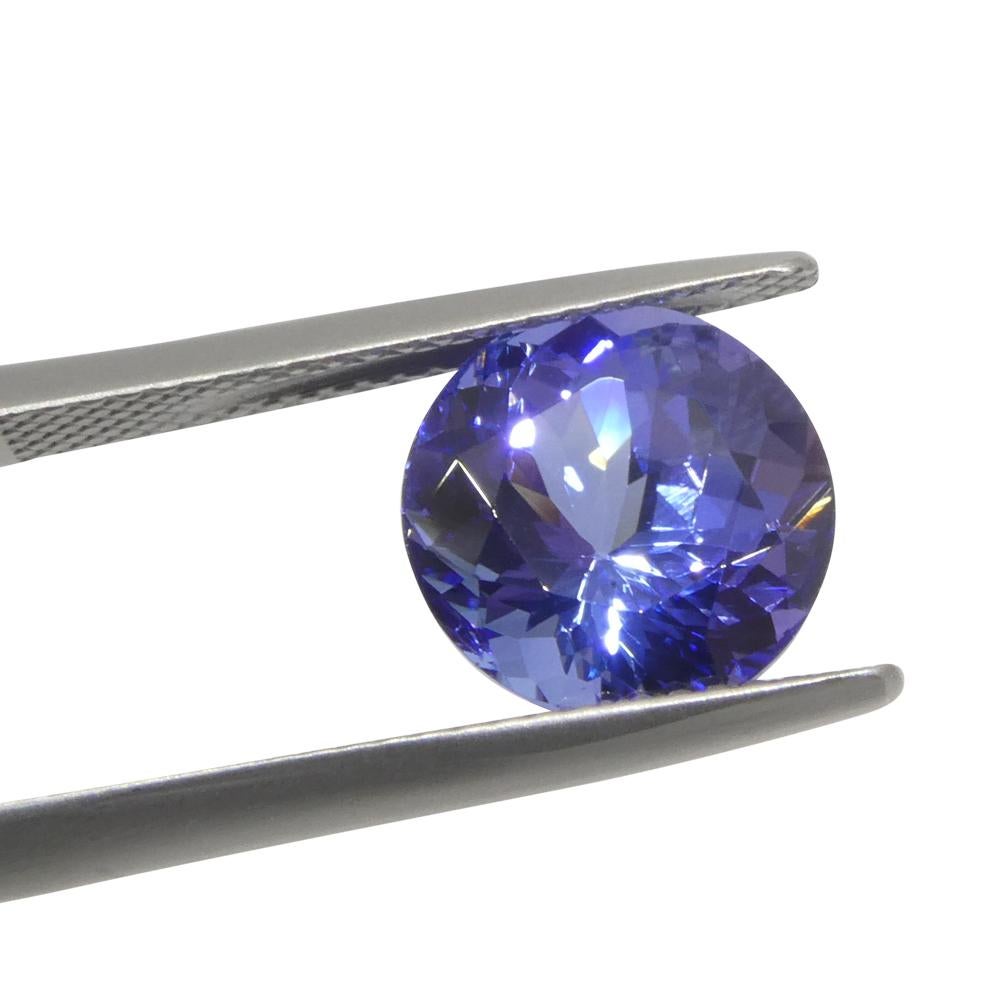 4.4ct Round Violet Blue Tanzanite from Tanzania For Sale 2