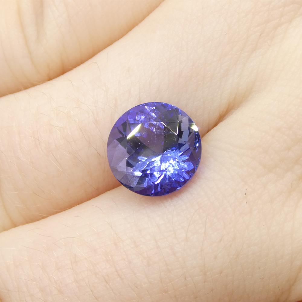 4.4ct Round Violet Blue Tanzanite from Tanzania For Sale 3