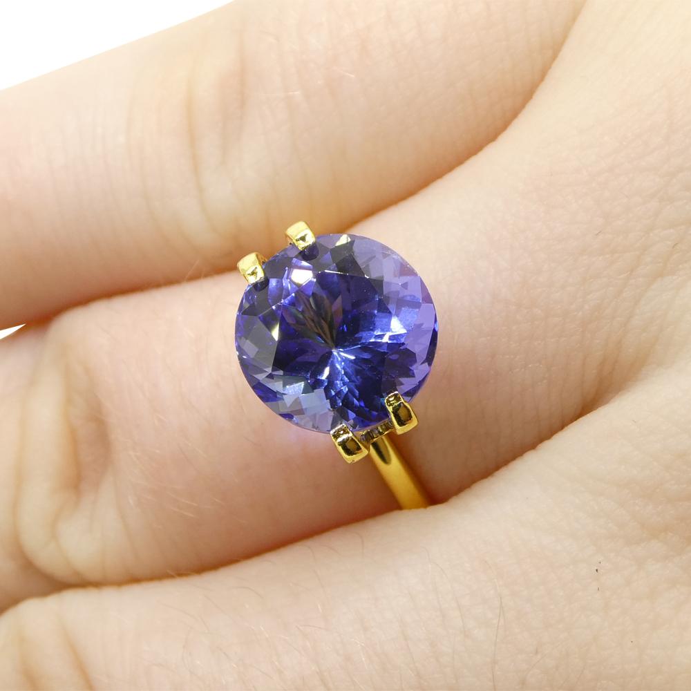 4.4ct Round Violet Blue Tanzanite from Tanzania For Sale 4