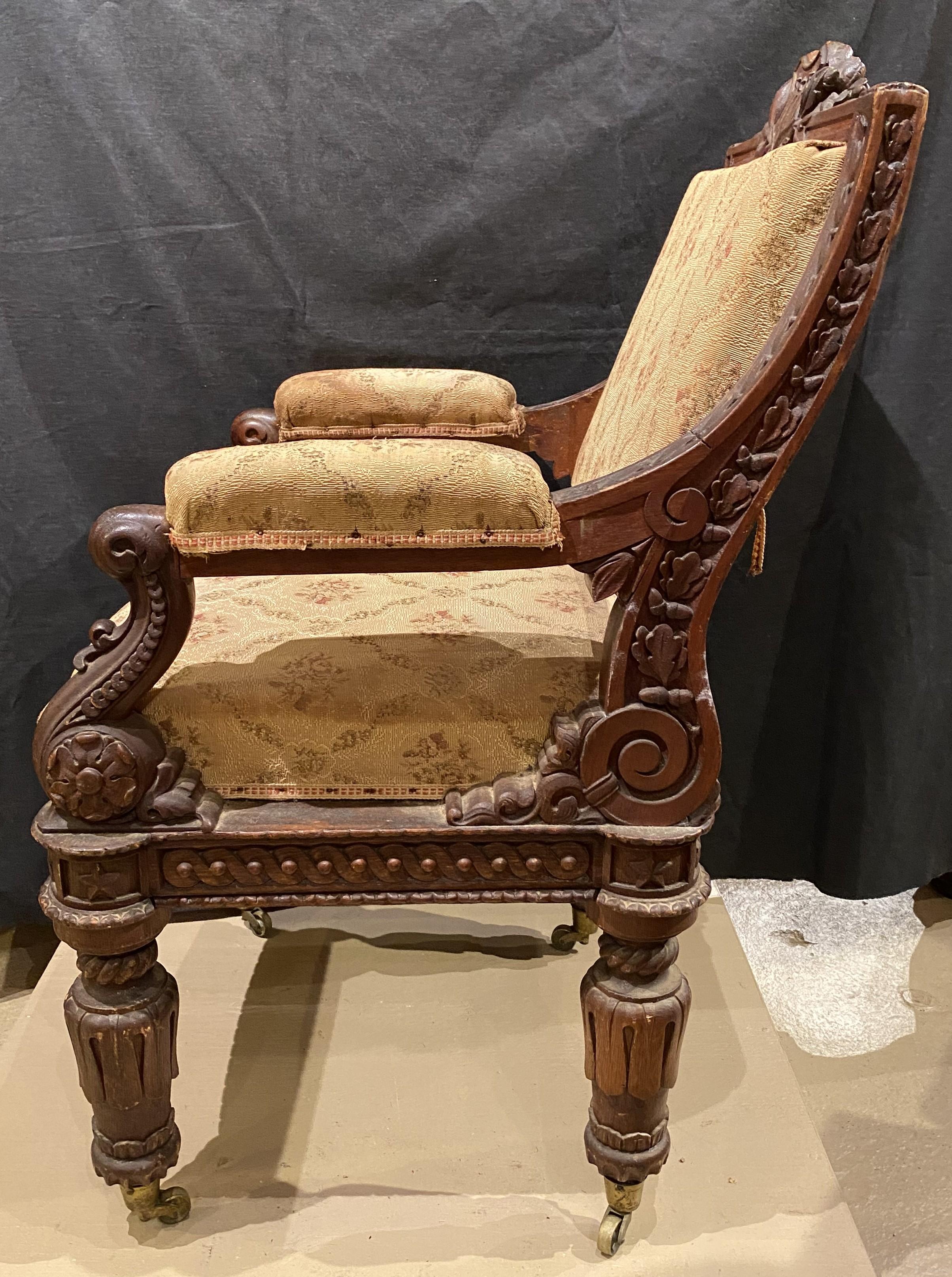 44th NH Governor Person C. Cheney Carved & Upholstered US Senate Armchair  For Sale 4
