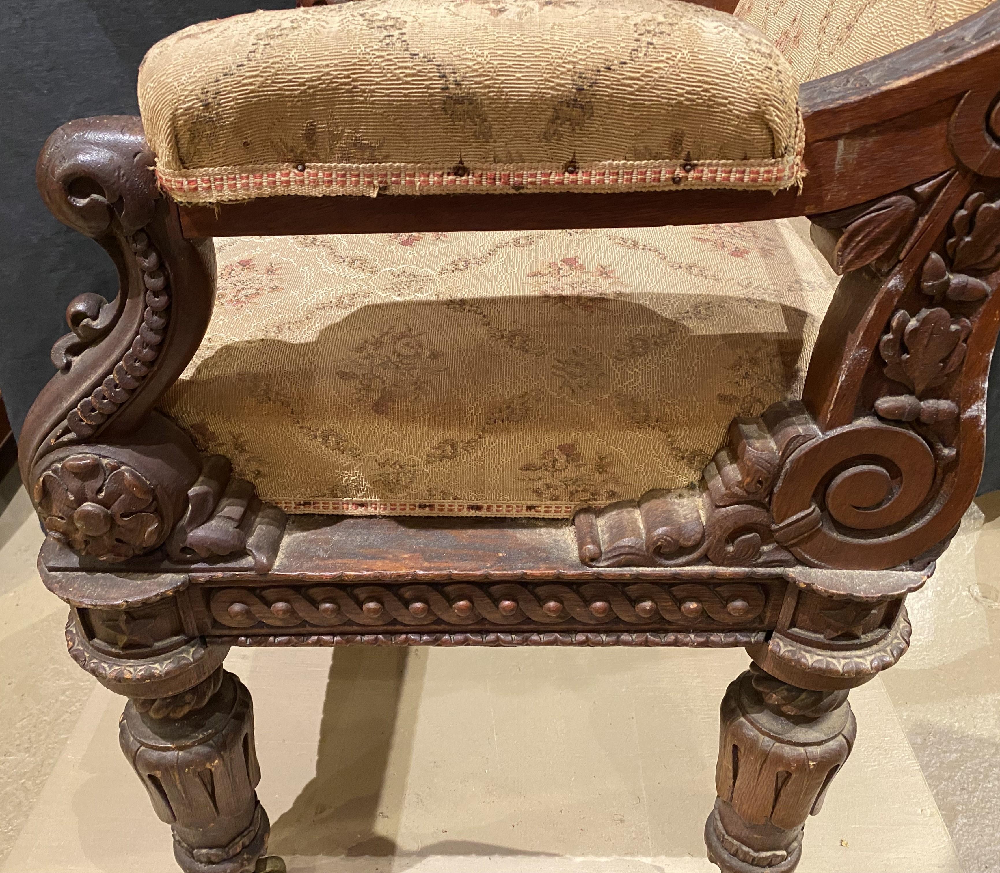 44th NH Governor Person C. Cheney Carved & Upholstered US Senate Armchair  For Sale 5