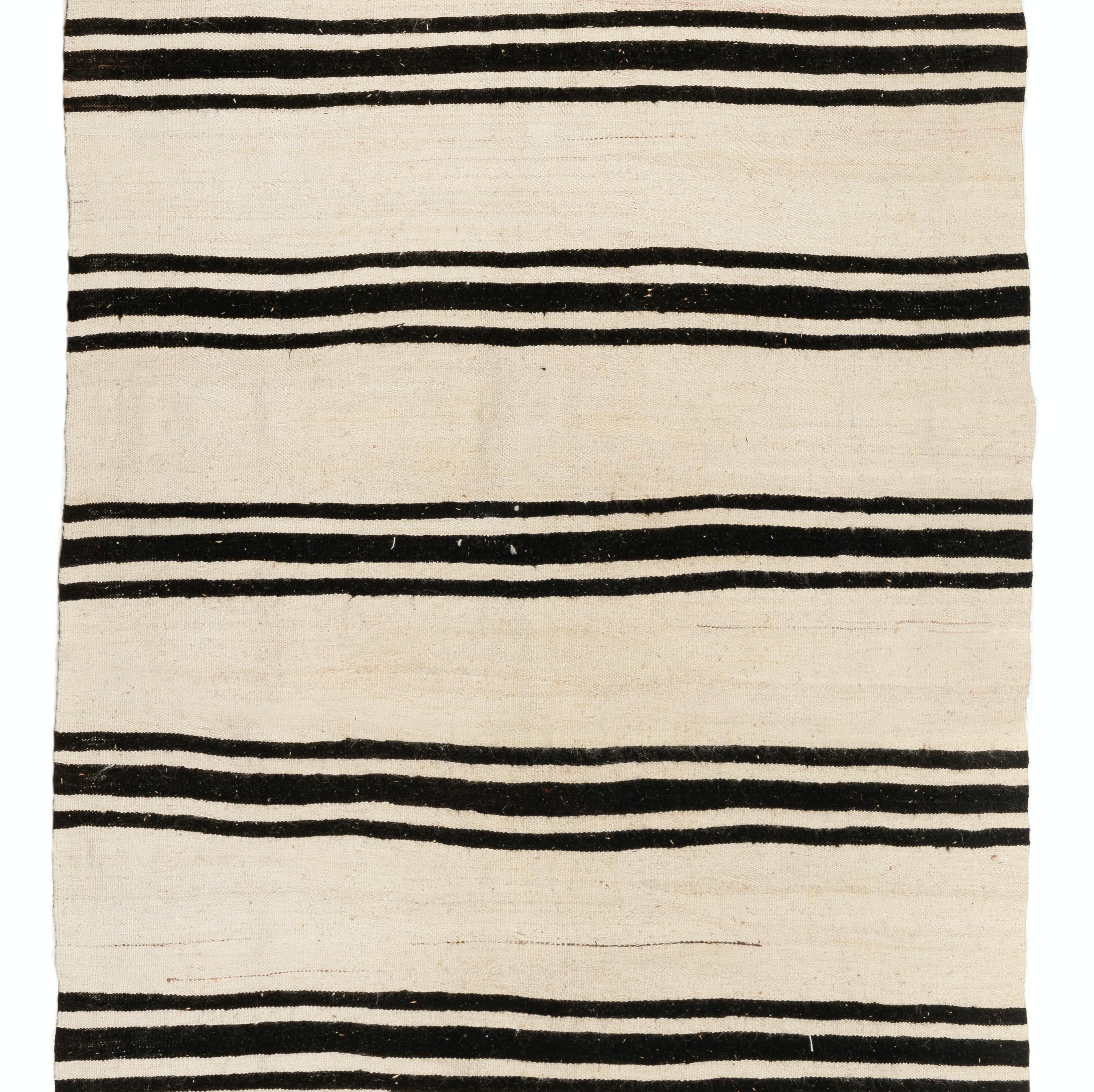Alfombra de Corredor Vintage con Bloques de Color de 4,4 x 14 pies/Tejido Plano. 100% lana natural sin teñir. Kilim en venta