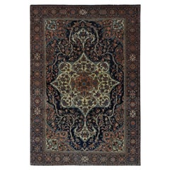 4
4 "x6
9" Brown Antique Persian Fereghan Sarouk Clean Pure Wool Hand Knots Rugs