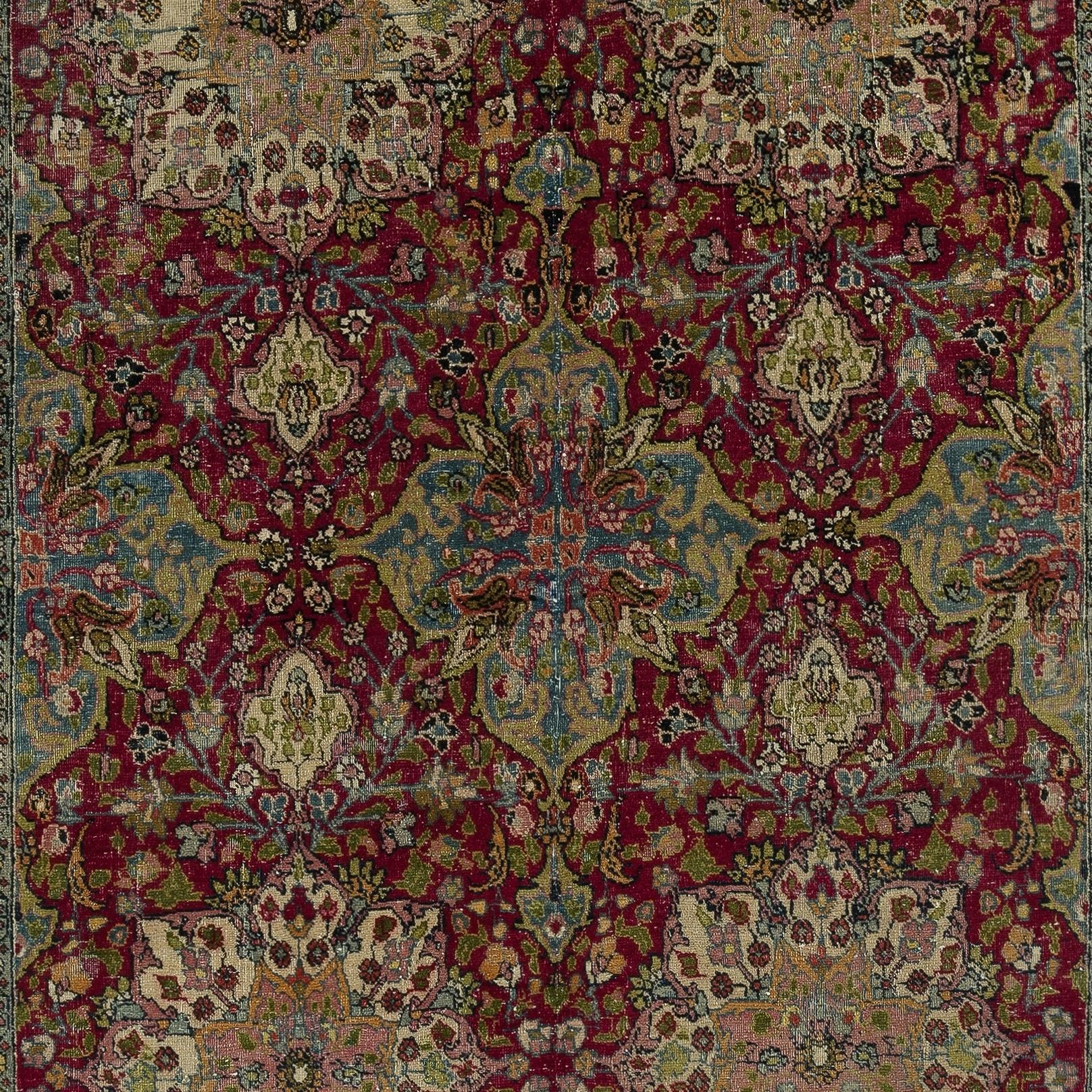 4.4x7.6 Ft Antique Turkish Oriental Rug In Good Condition For Sale In Spring Valley, NY