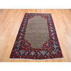 4'4"x7'9" Beaver Brown New Zoroastrian Serab Pure Wool Hand Knotted Oriental Rug