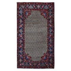 4'4"x7'9" Beaver Brown New Persian Serab Pure Wool Hand Knotted Rug