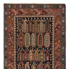 4.4x9 Ft Antique Shirvan Rug, East Caucasus, Ca 1875