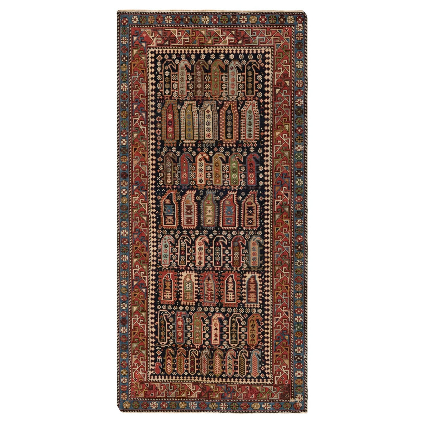 4.4x9 Ft Antique Shirvan Rug, East Caucasus, Ca 1875 For Sale