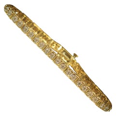 45 Bezel-Set Round Diamond in Yellow Gold Square Box Tennis Bracelet
