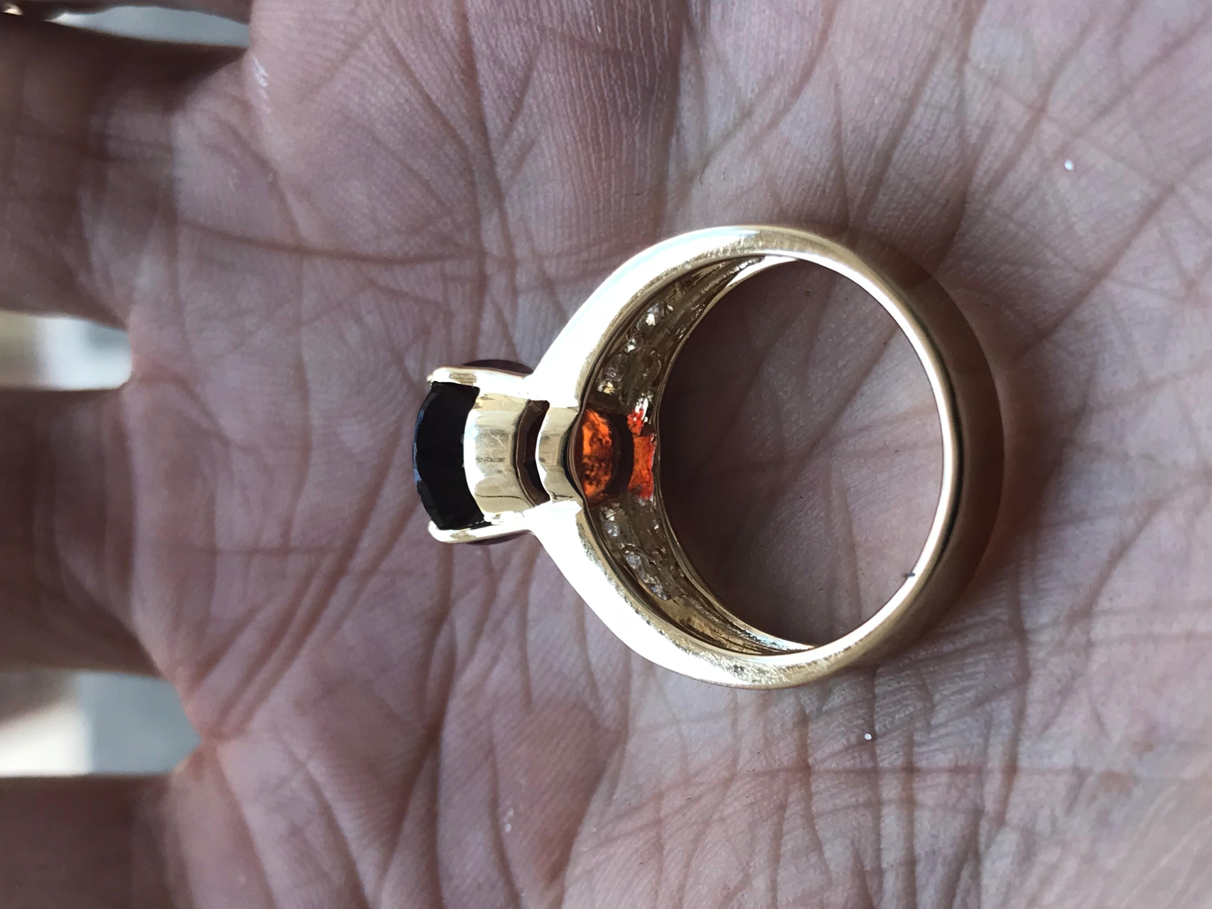 4.5 Carat Approximate Oval Red Garnet and Diamond Ring, Ben Dannie In Excellent Condition For Sale In West Hollywood, CA