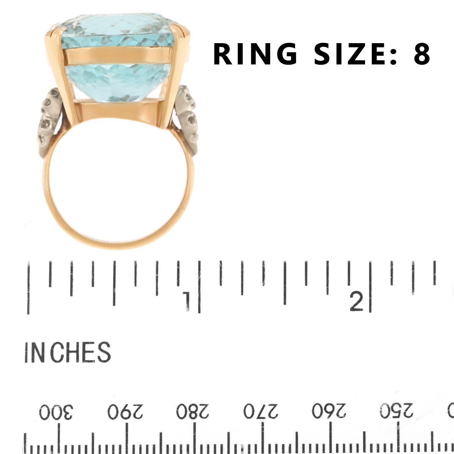 45 Carat Aquamarine-Set Gold Ring 2