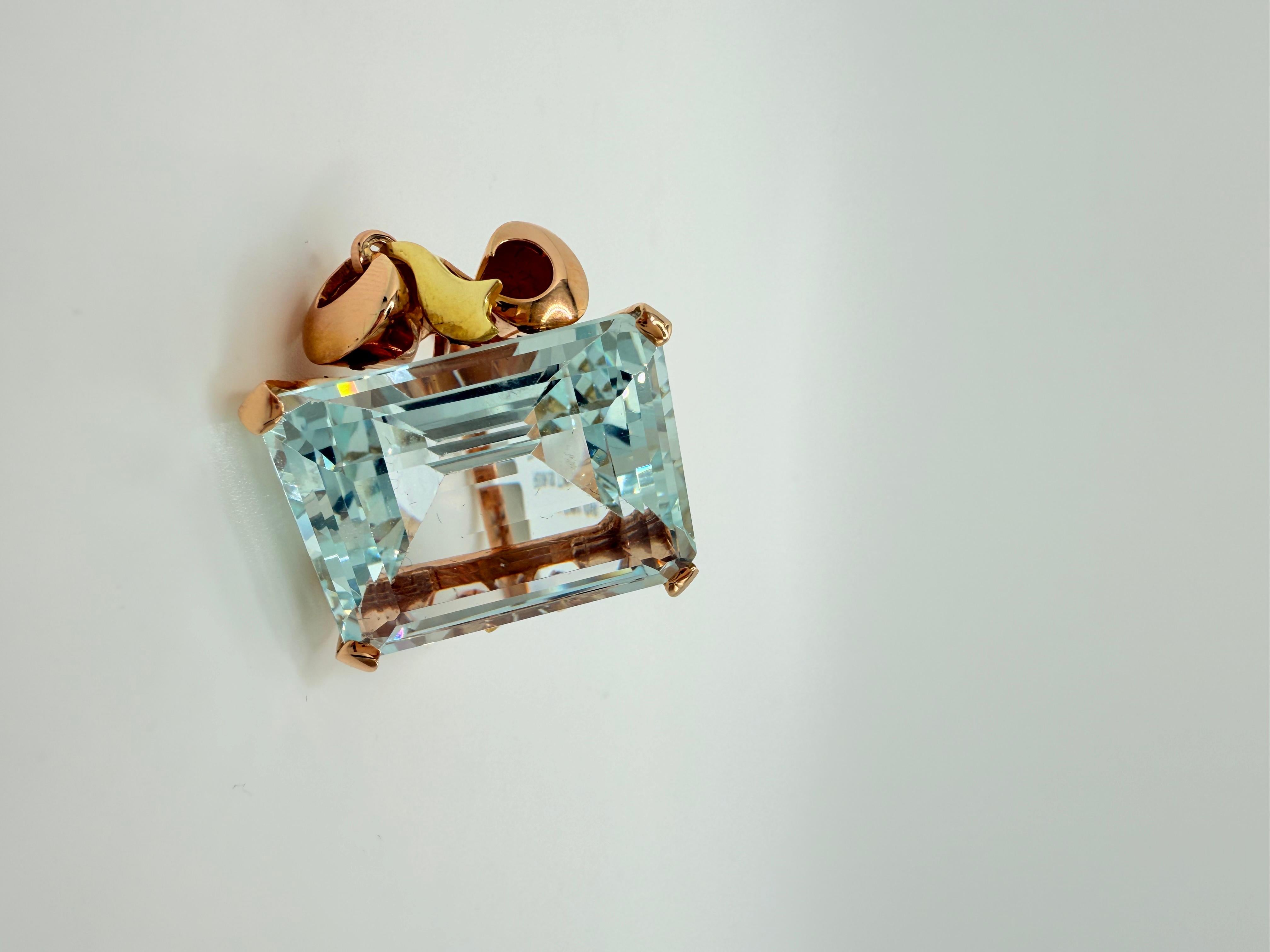 45 carat Aquamarine Vintage Ring For Sale 1