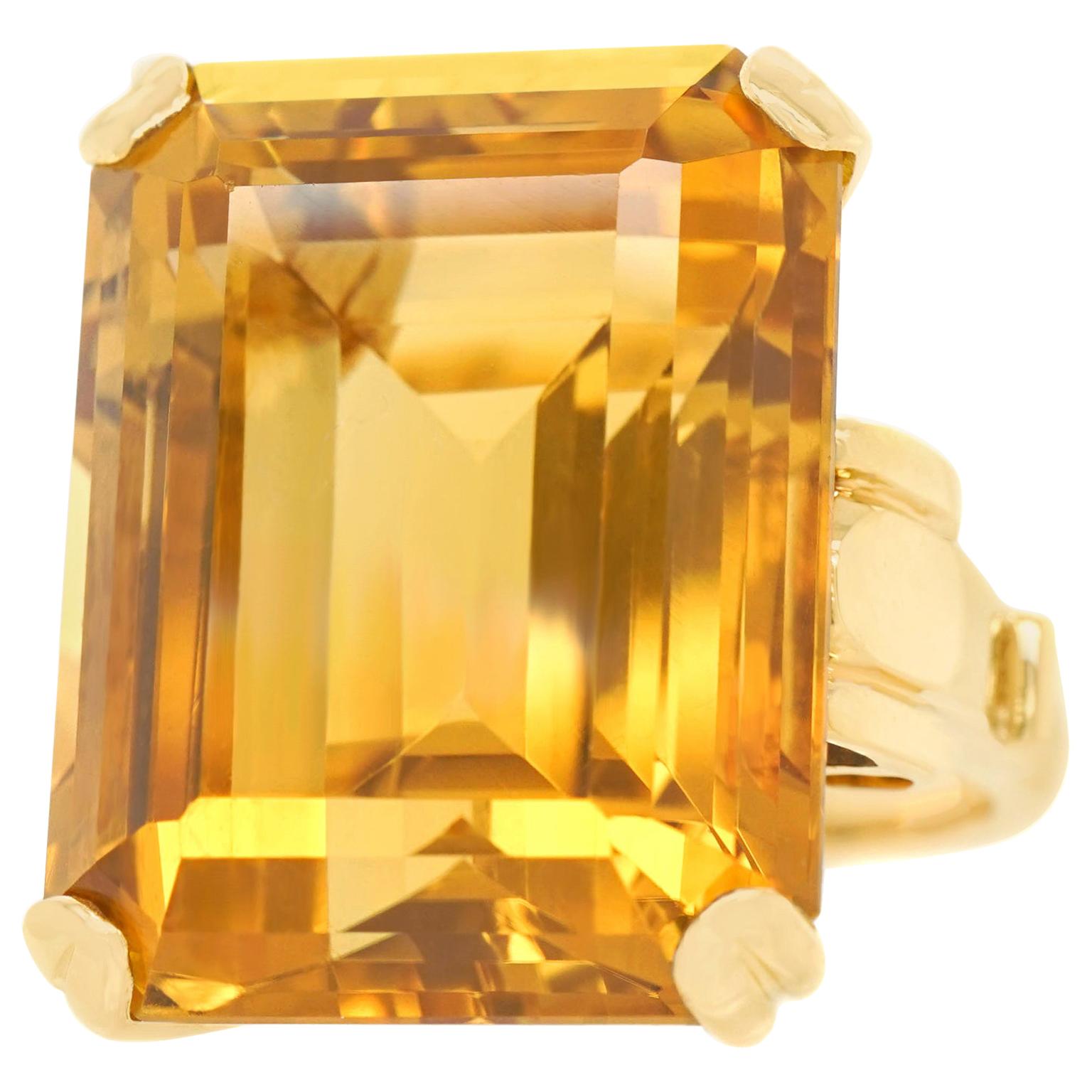 45 Carat Art Deco Citrine Ring at 1stDibs