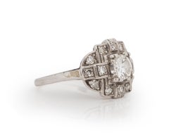 .45 Carat Art Deco Diamond Platinum Engagement Ring