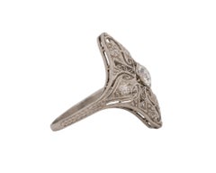 .45 Carat Art Deco Diamond Platinum Engagement Ring