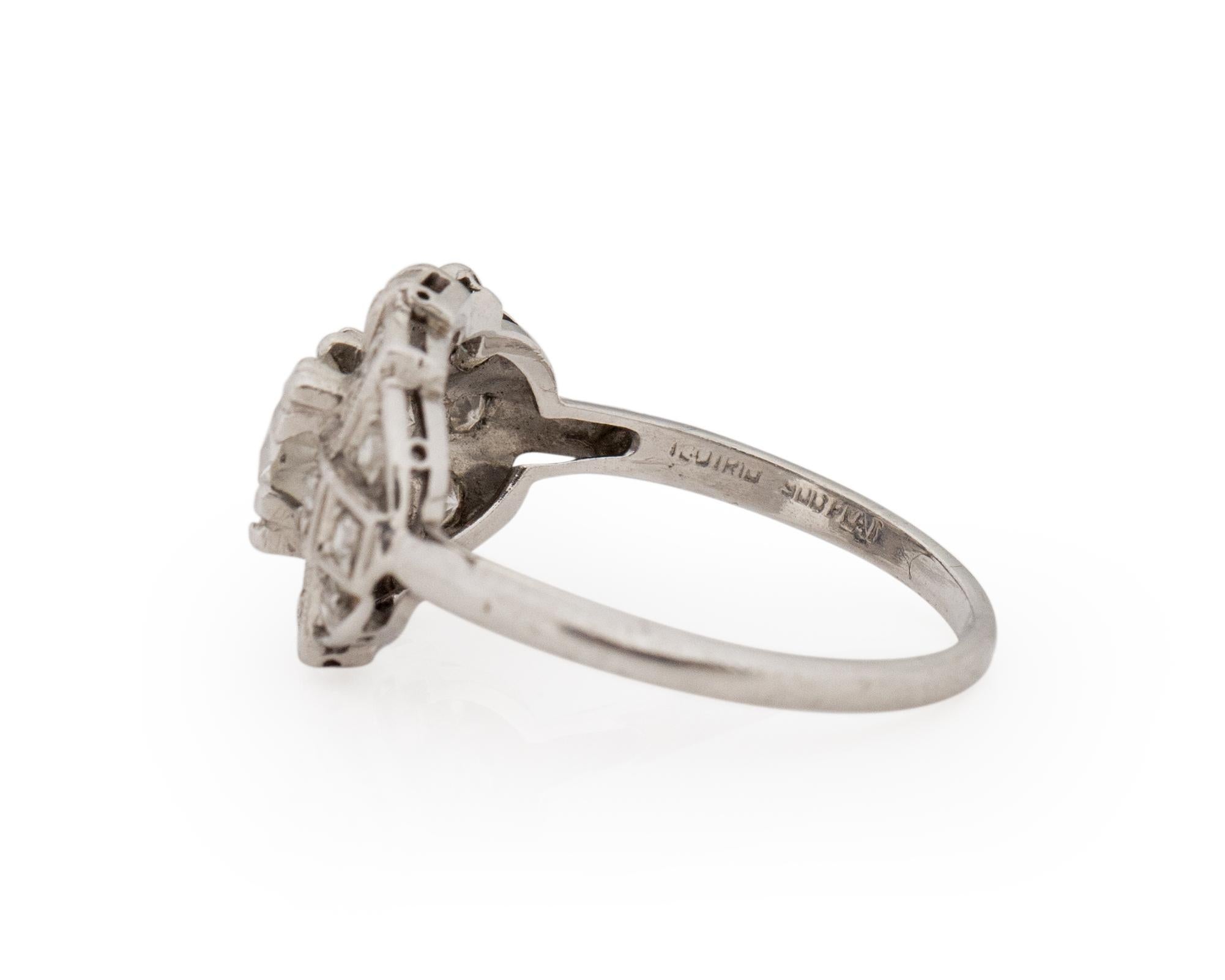 .45 Carat Art Deco Diamond Platinum Engagement Ring In Good Condition For Sale In Atlanta, GA