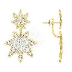 4.5 Carat Diamond 18 Karat Gold Ear Jacket Earrings