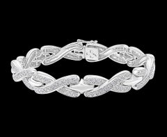 4,5 Karat Diamantarmband aus 18 Karat Weißgold, 38 Gramm, Nachlass