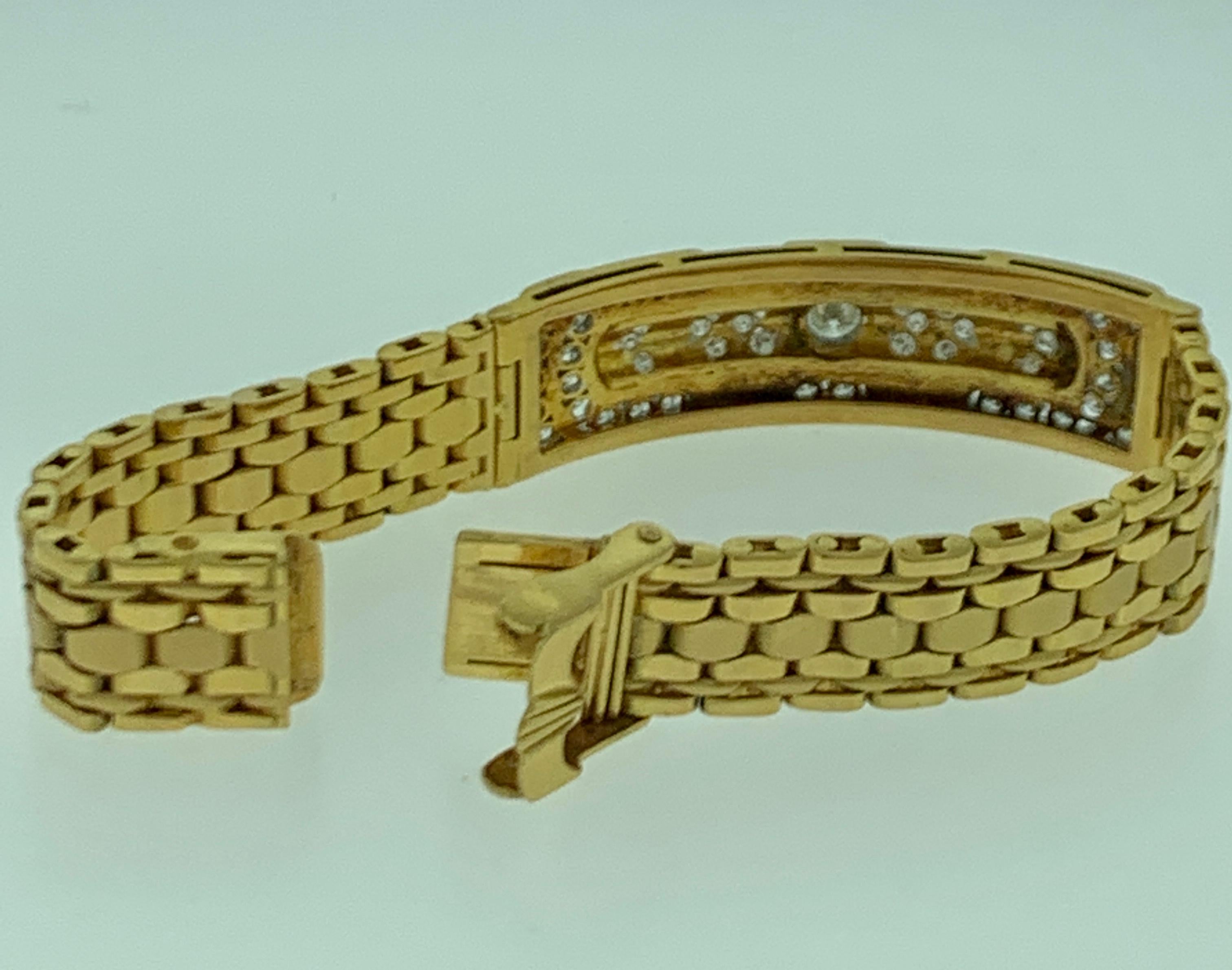 4.5 Carat Diamond Bracelet in 18 Karat Yellow Gold, 62 Grams, Estate, Unisex 6