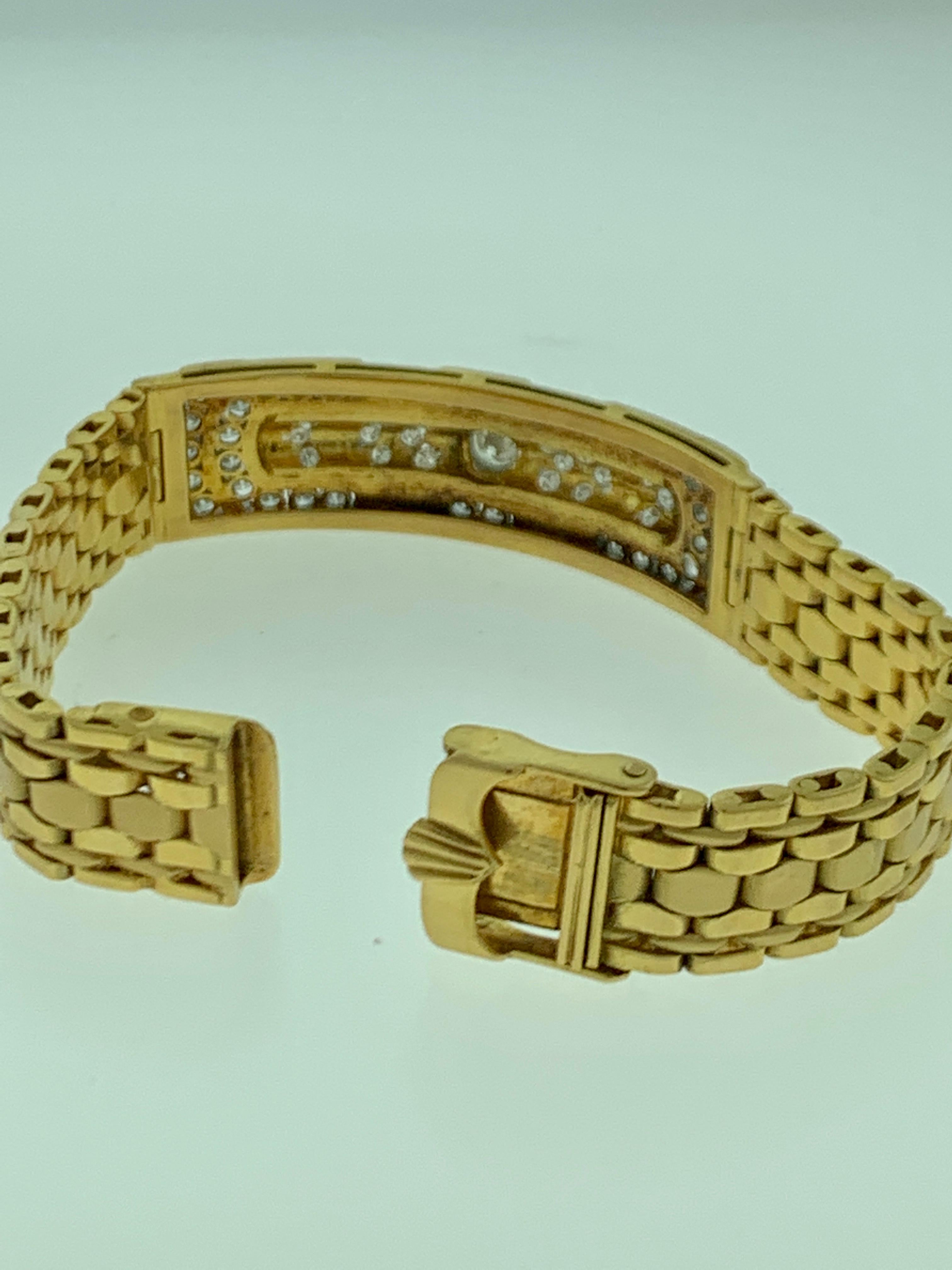 4.5 Carat Diamond Bracelet in 18 Karat Yellow Gold, 62 Grams, Estate, Unisex 7