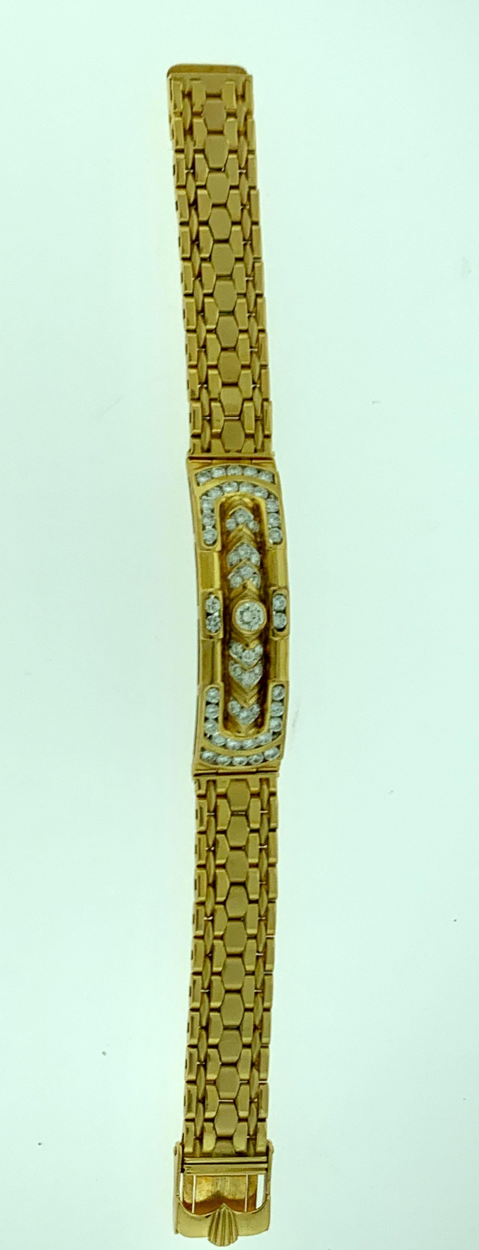 4.5 Carat Diamond Bracelet in 18 Karat Yellow Gold, 62 Grams, Estate, Unisex 8