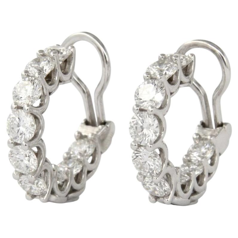 Pendientes de aro con diamantes de 4,5 quilates en oro blanco de 18k