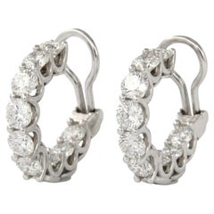 Pendientes de aro con diamantes de 4,5 quilates en oro blanco de 18k