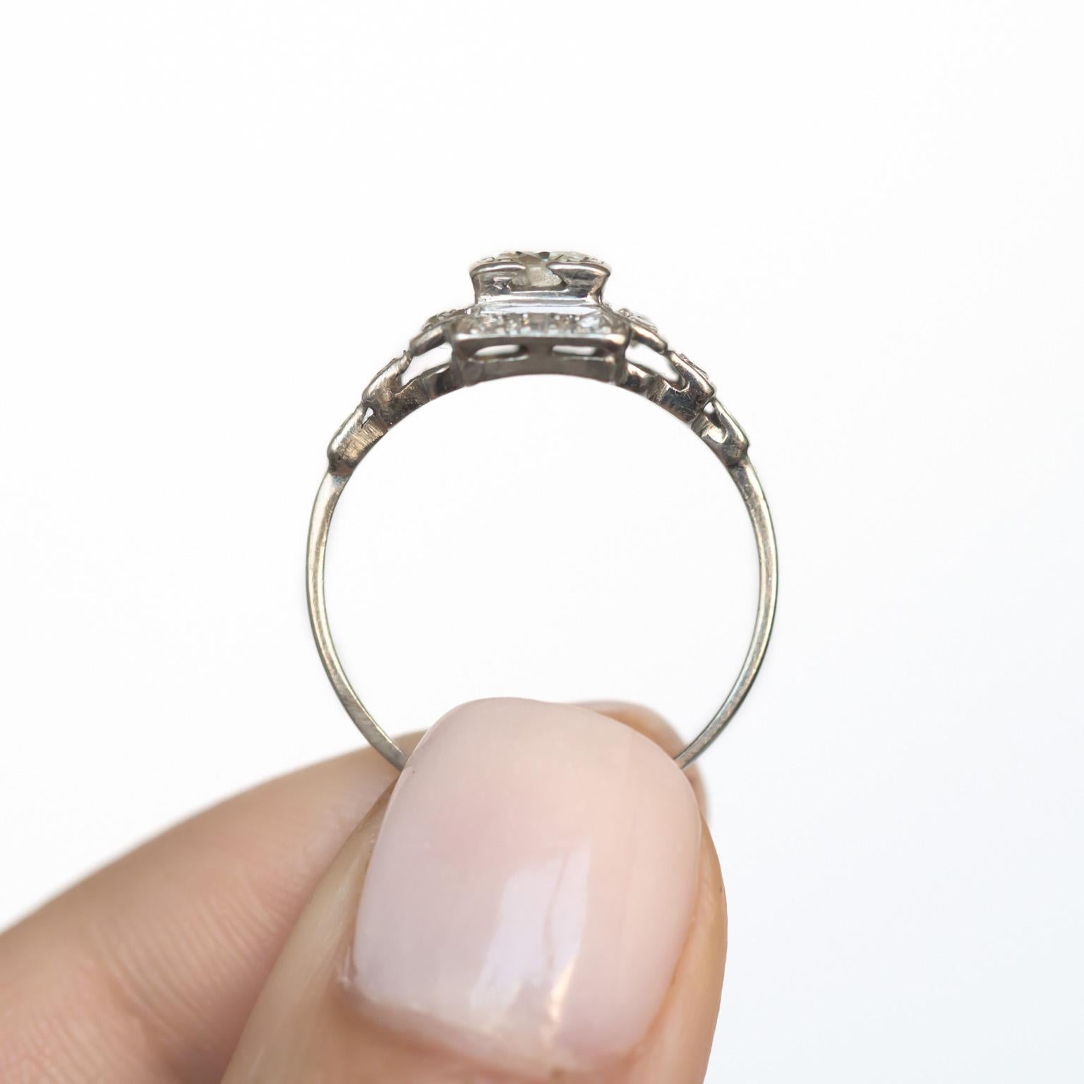 Art Deco .45 Carat Diamond Platinum Engagement Ring