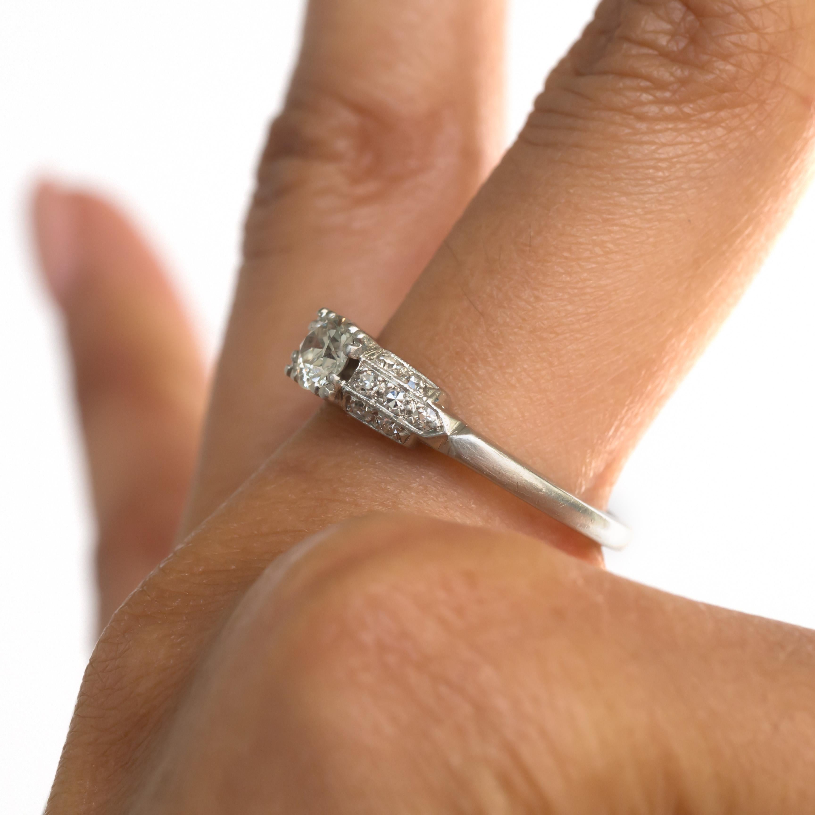 .45 Carat Diamond Platinum Engagement Ring In Good Condition For Sale In Atlanta, GA