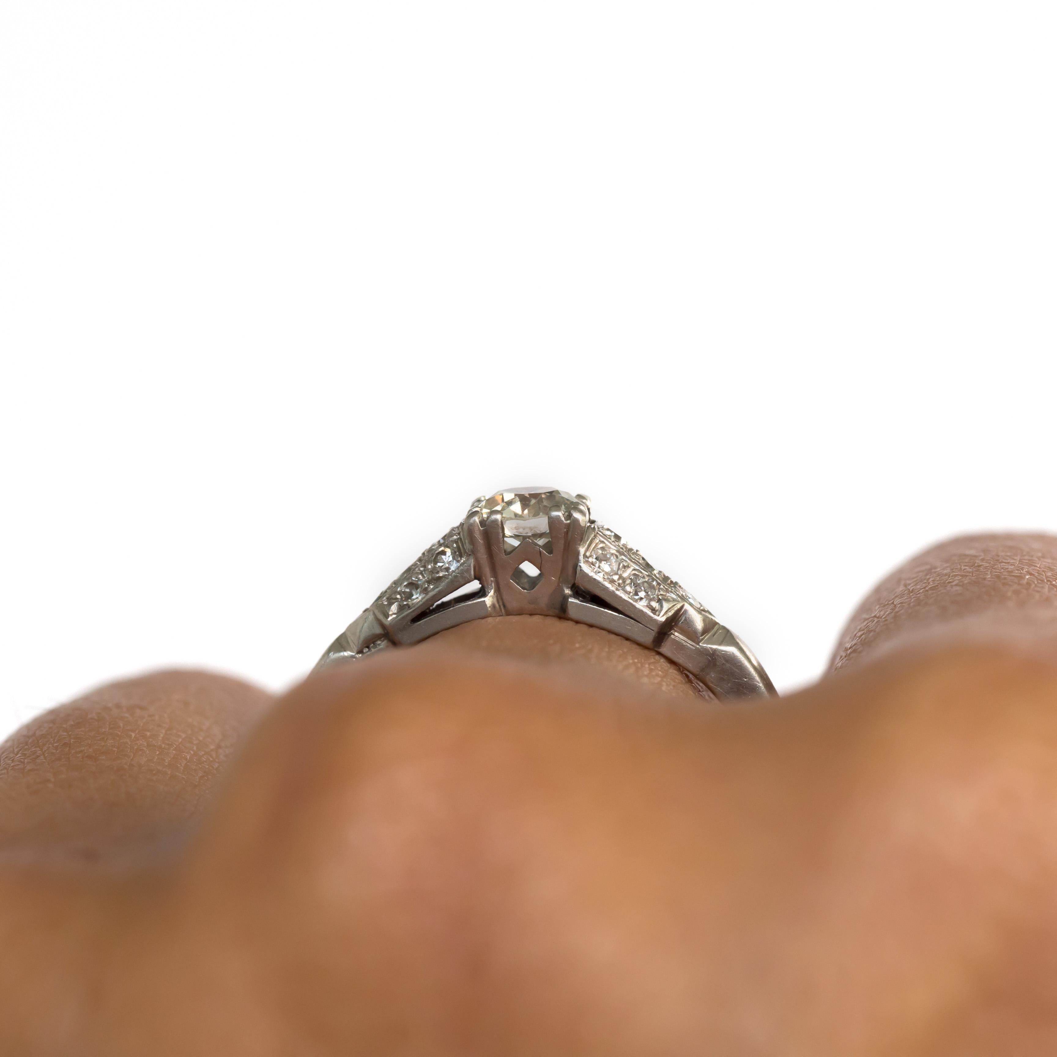 Women's or Men's .45 Carat Diamond Platinum Engagement Ring For Sale