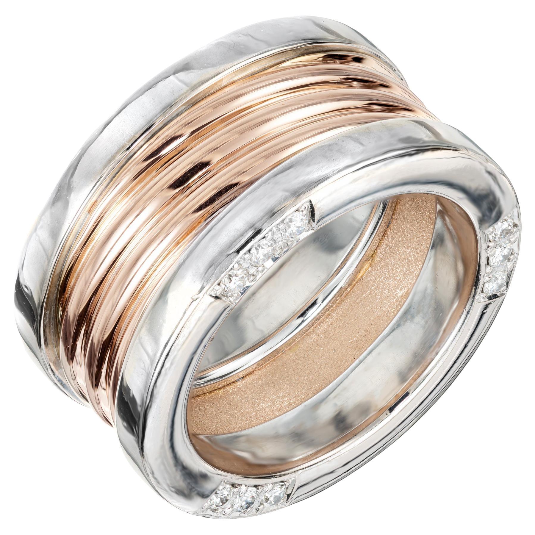 .45 Carat Diamond Rose White Gold Band Ring