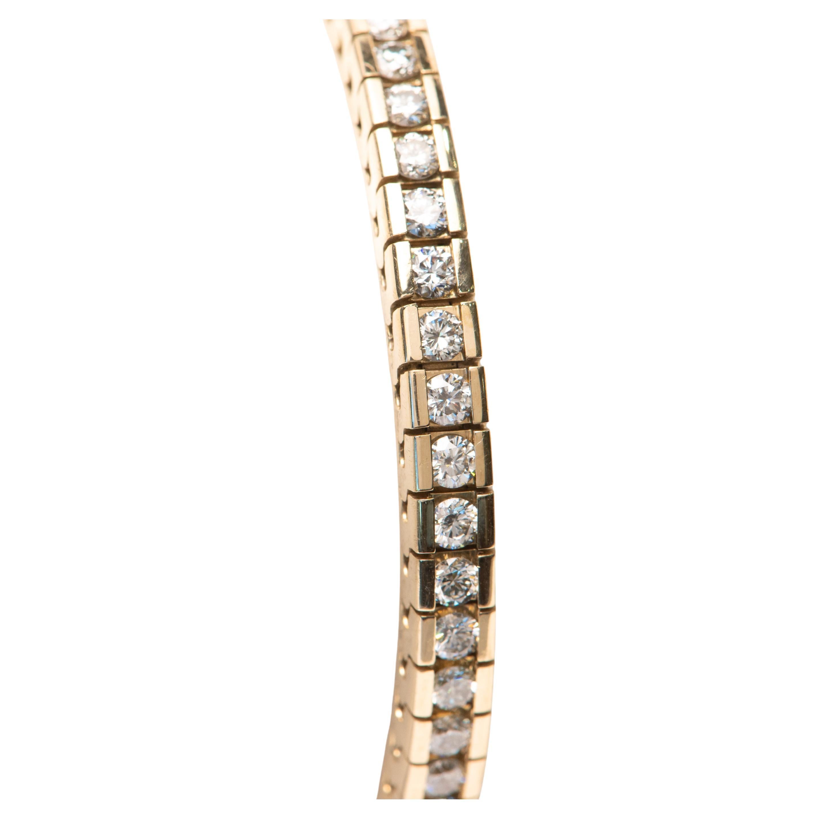 4.5 Carat Diamond Tennis Bracelet J VS1 in 20 grams of 14k Yellow Gold en vente