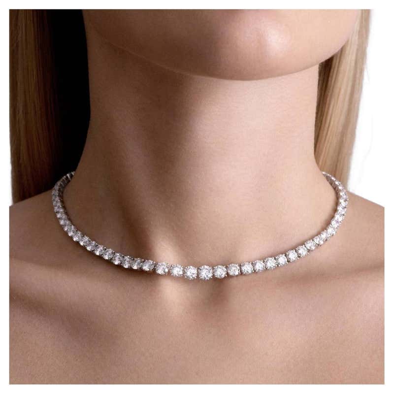 Chokcer Magnificent 45 Carat Approx. Sapphire Diamond Choker Necklace For Sale ...