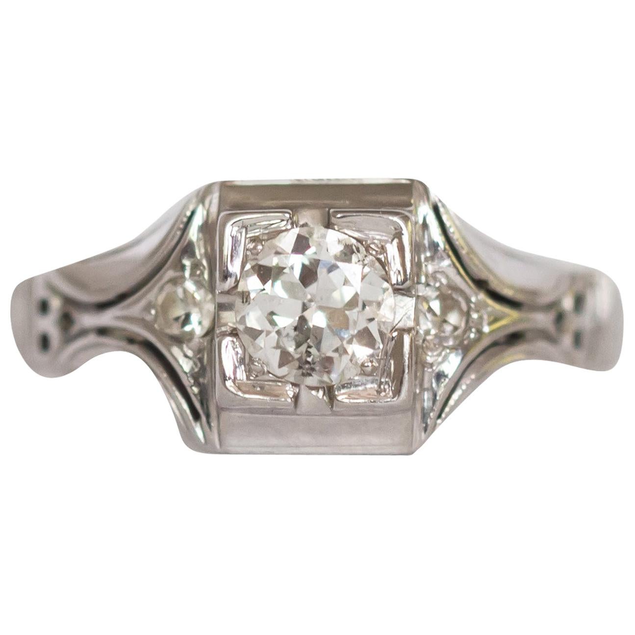 .45 Carat Diamond White Gold Engagement Ring For Sale