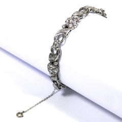 4.5 Carat Diamond White Gold Link Bracelet