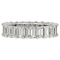 4.5 Carat Emerald Band 18K White Gold A Classic Statement